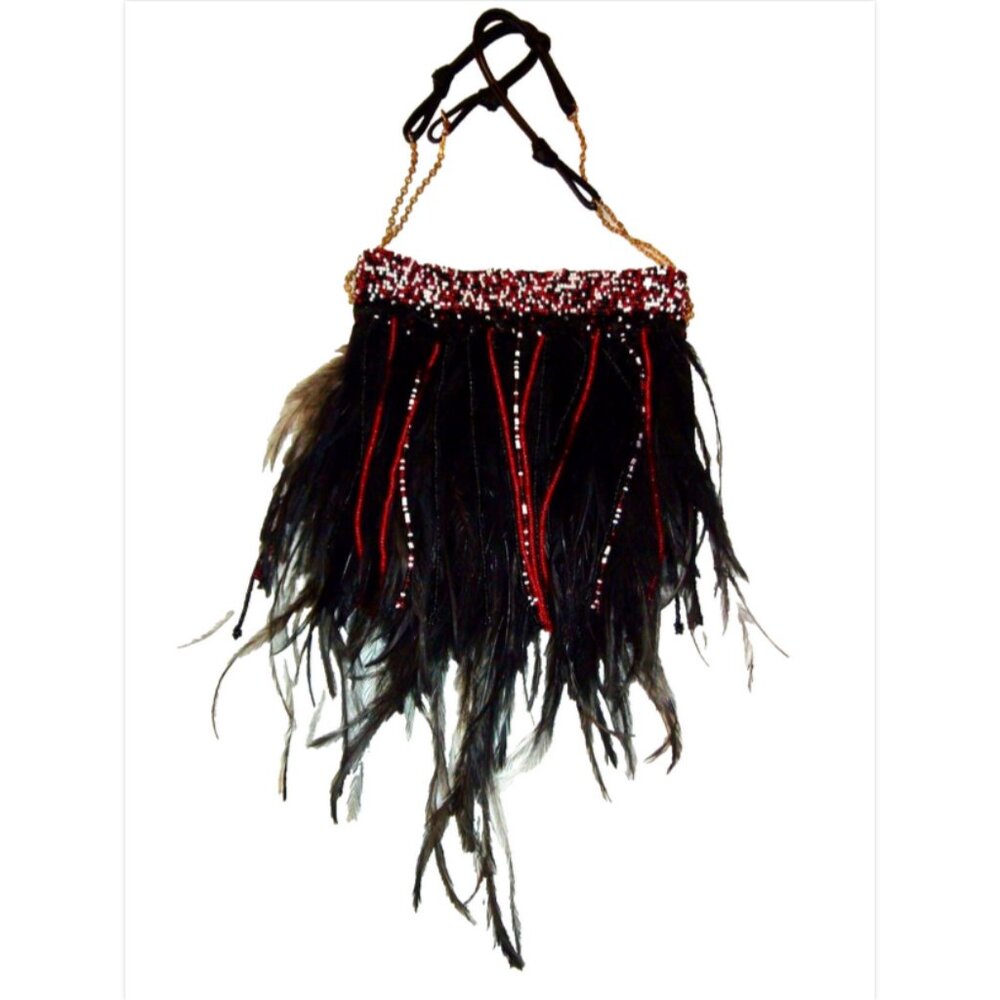 NWOT Valentino Garavani Ricamo Mini Beaded Feather Evening Shoulder Bag - Picture 1 of 10